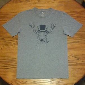 🎩🦌 Deer 👕 Shirt Moustache wearing Tophat 🔥 Medium Funny Animal Tee 💎  Buck